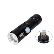 USB Rechargeable Cold White Light Multi-Function Flashlight